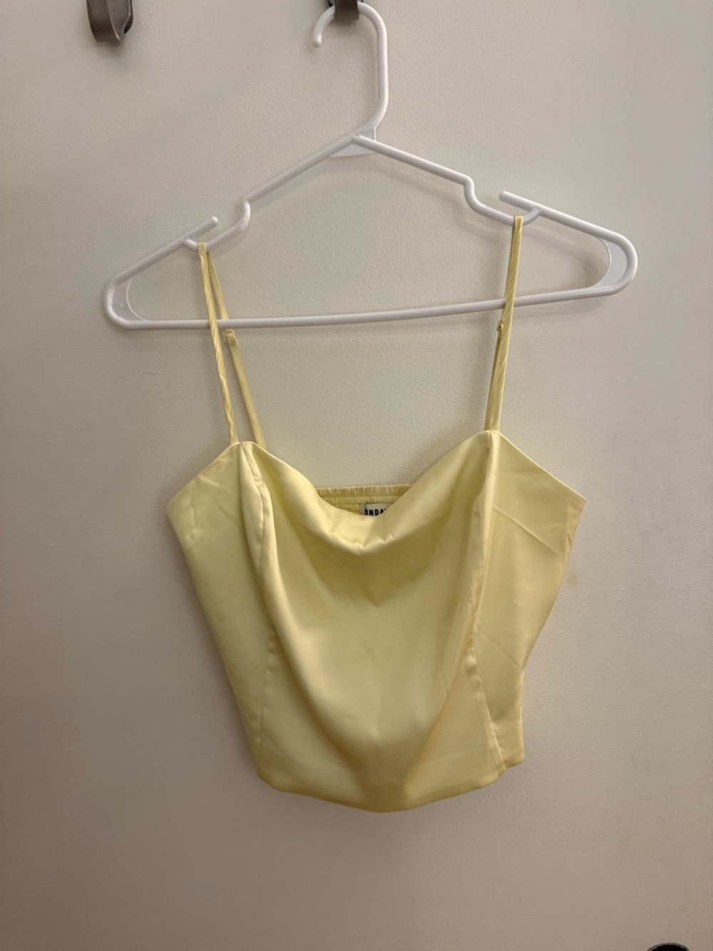 Sunday Best Pale Yellow Satin Camisole